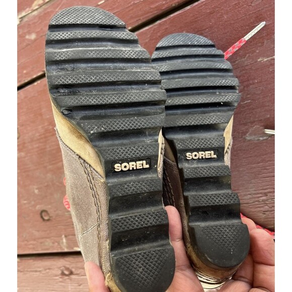 SOREL Women's PDX NL2174-051 Grey Brown Leather Wedge Lace Up Ankle Boots Size 7 - Picture 10 of 11